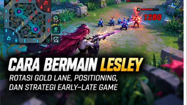 Ilustrasi panduan cara bermain Lesley Mobile Legends